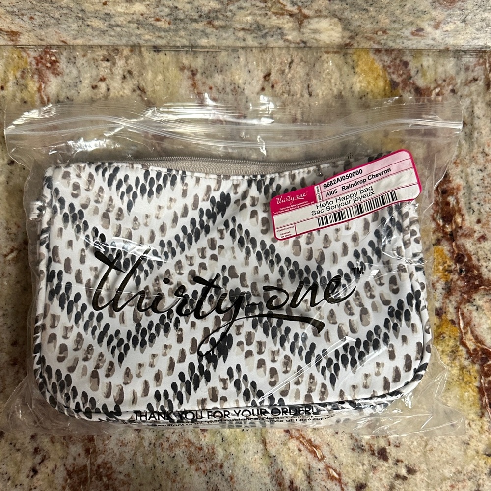 Thirty-One Black and White Cosmetic Bag